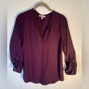 Preppy Dark Academia Meraki Deep Purple Women's Blouse
Size S